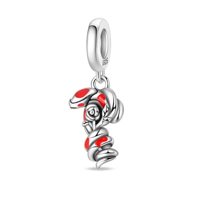 Liora Atelier Twisting Snake & Rose Dangle Charm