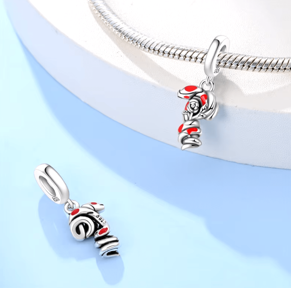 Liora AtelierTwisting Snake & Rose Dangle Charm