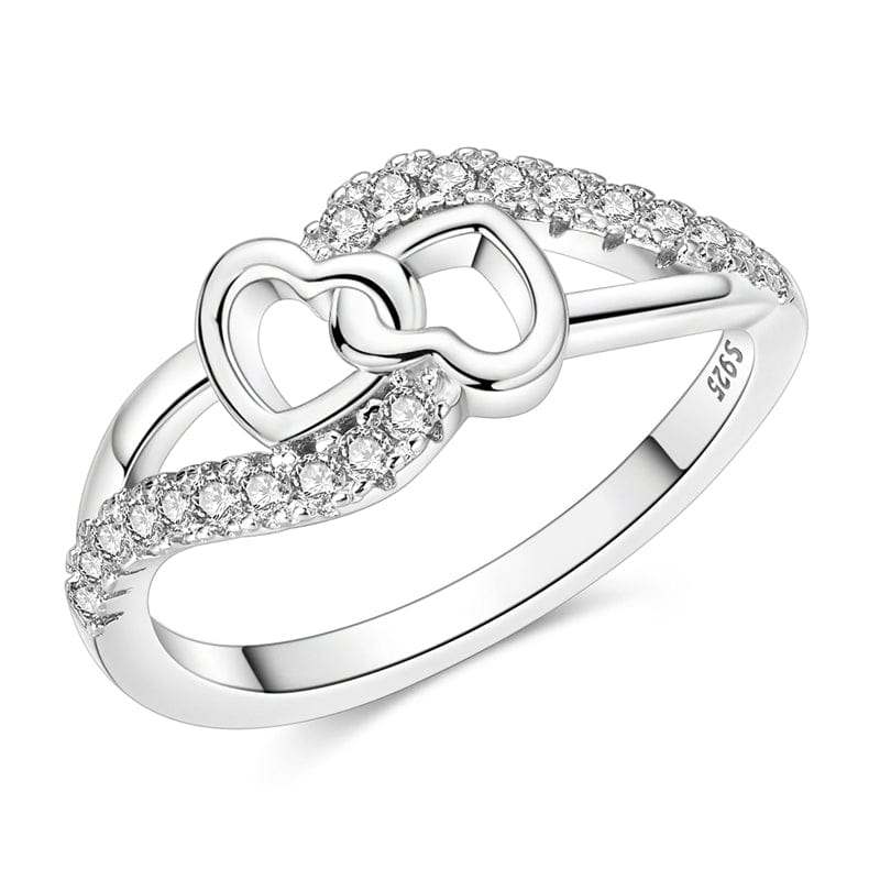 Liora Atelier Two Intertwined Hearts Crystal Ring
