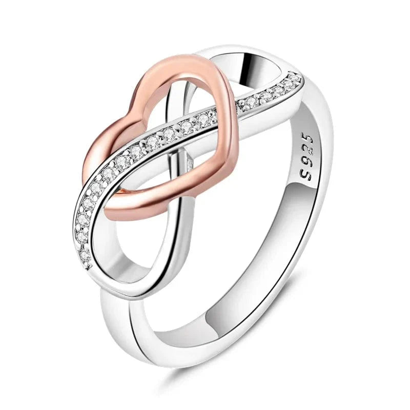 Liora Atelier Two - Tone Heart Knot S925 Sterling Silver Ring