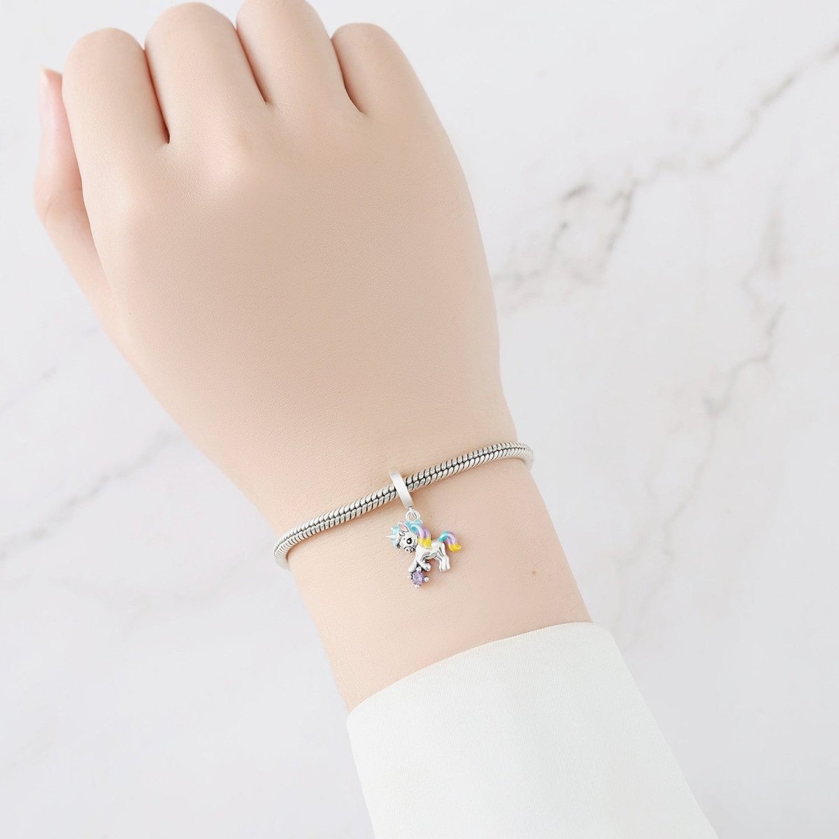 Liora Atelier Unicorn Charm with Pastel Mane and Sparkling Crystal Accent