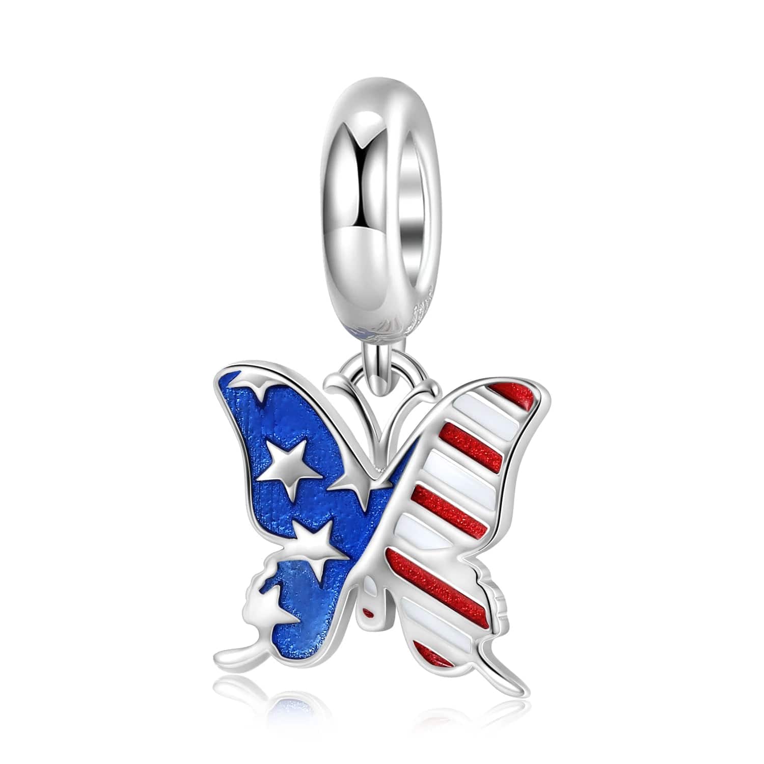 Liora Atelier USA Butterfly Freedom Flag Dangle Charm