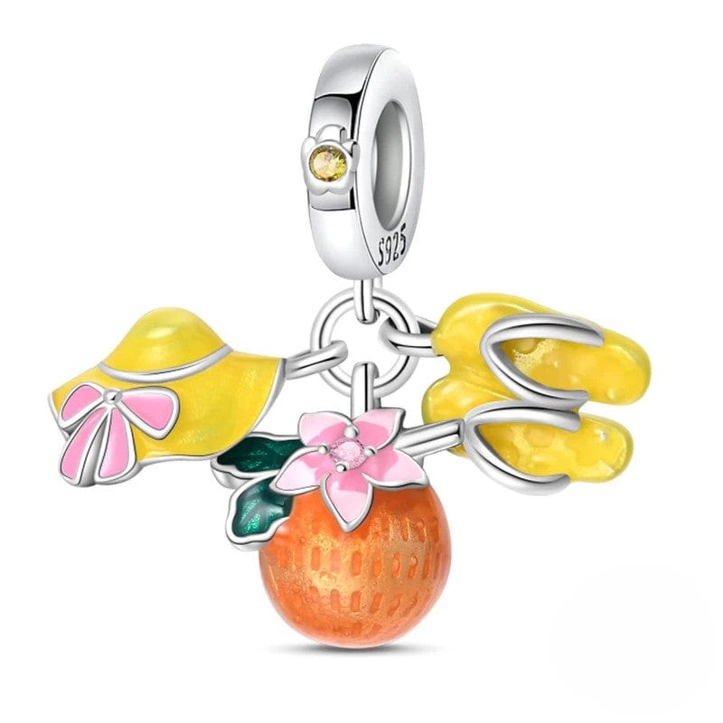 Liora Atelier Vacation Ready Orange, Hat, & Sandals Charm