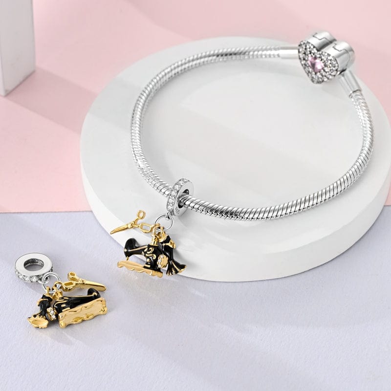 Liora Atelier Vintage Sewing Machine & Scissors Charm