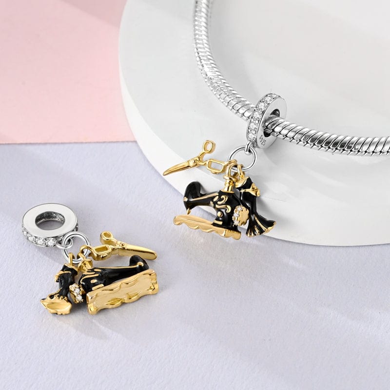 Liora Atelier Vintage Sewing Machine & Scissors Charm