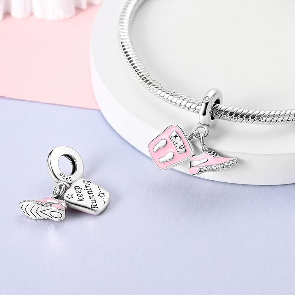 Liora Atelier Weighing Scale Pink Sneakers Dangle Charm