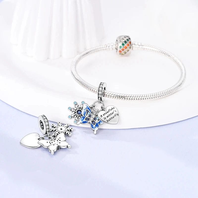 Liora Atelier Winter Snowflake Butterfly Dangle Charm