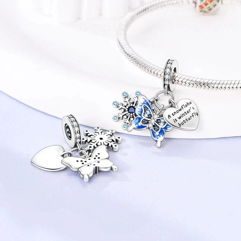 Liora Atelier Winter Snowflake Butterfly Dangle Charm