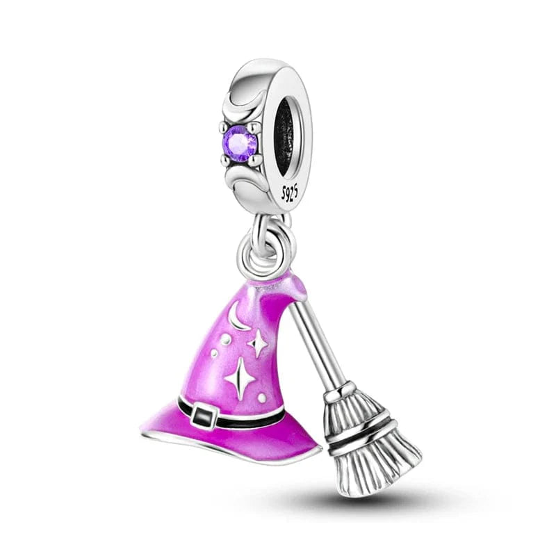 Liora Atelier Witch Hat and Broom Dangle Charm