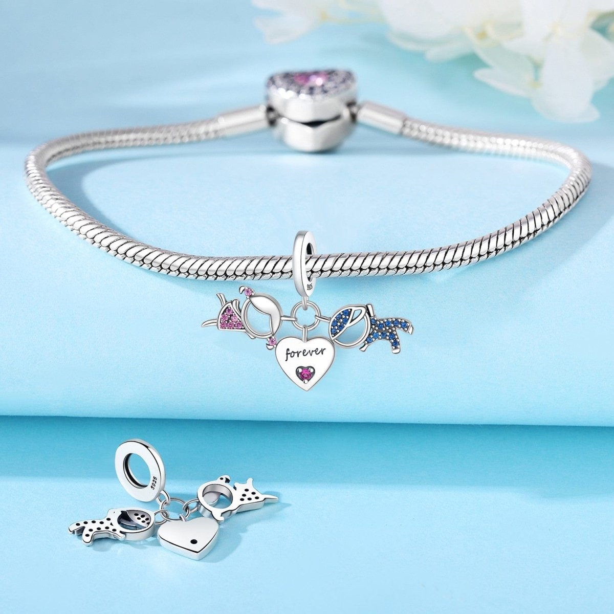 Liora Atelier Women & Men Forever Heart Triple Dangle Charm