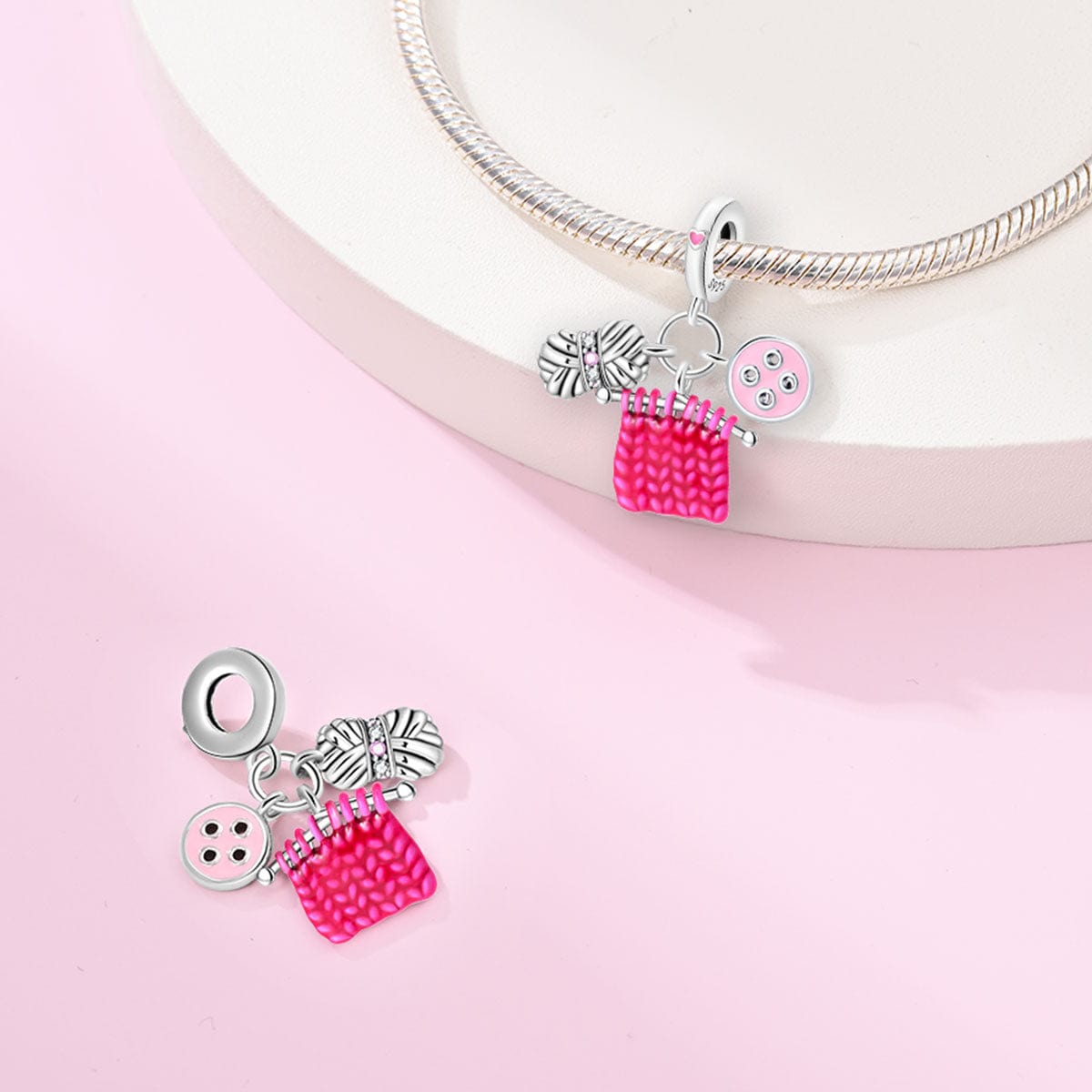 Liora Atelier Yarn, Knitted Fabric, & Button Charm