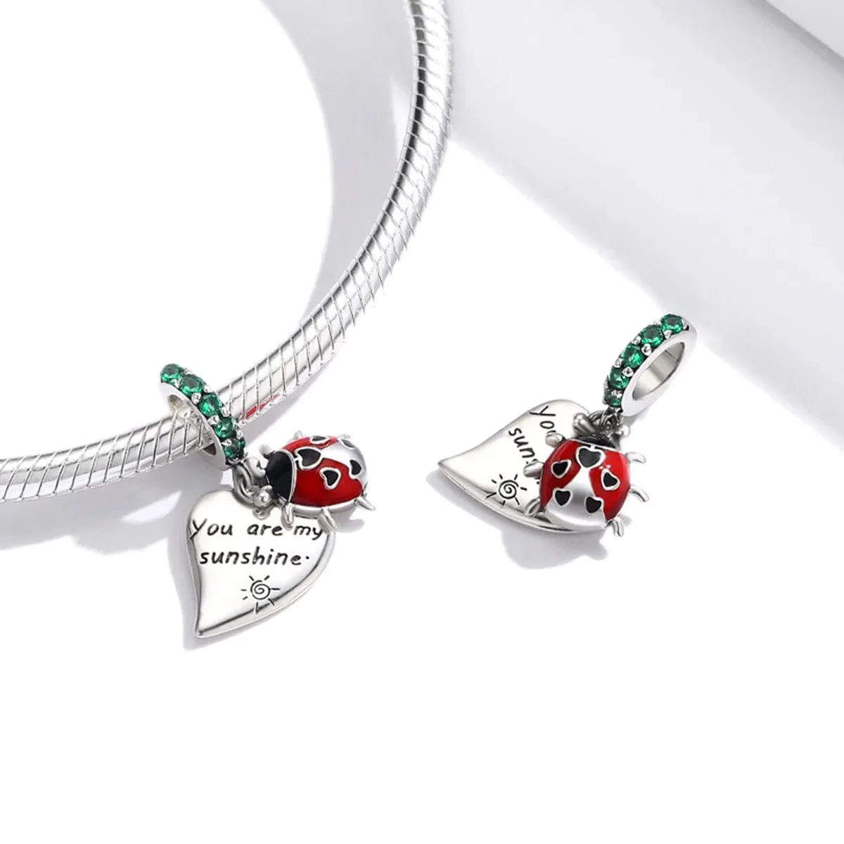Liora Atelier You Are My Sunshine Ladybug and Leaf Dangle Charm
