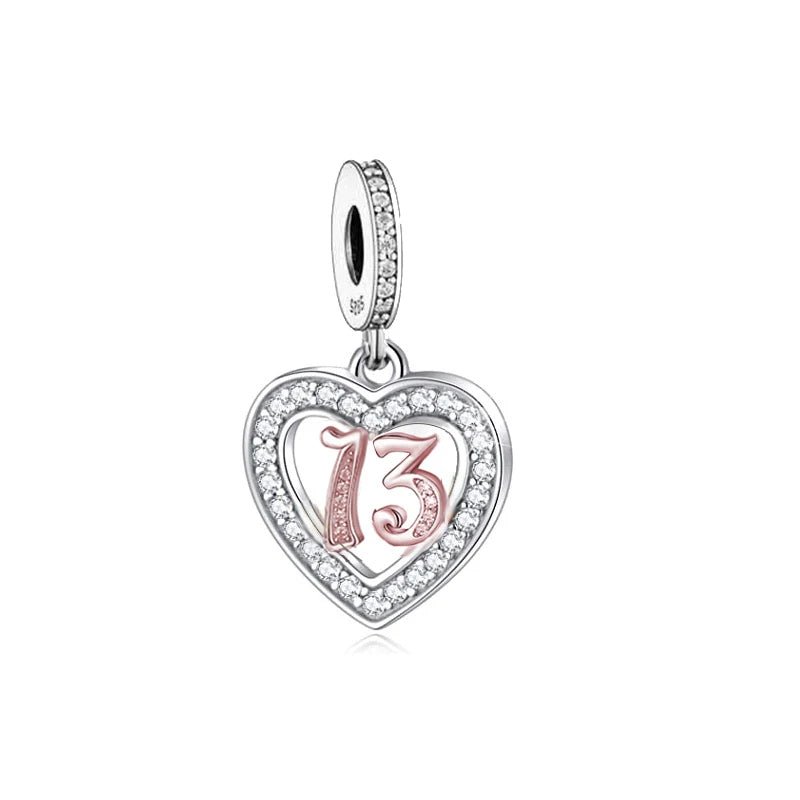 Liora Atelier 13th Birthday Rose Gold Heart Dangle Charm