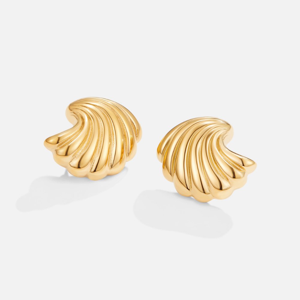 Goldene Muschel Ohrringe