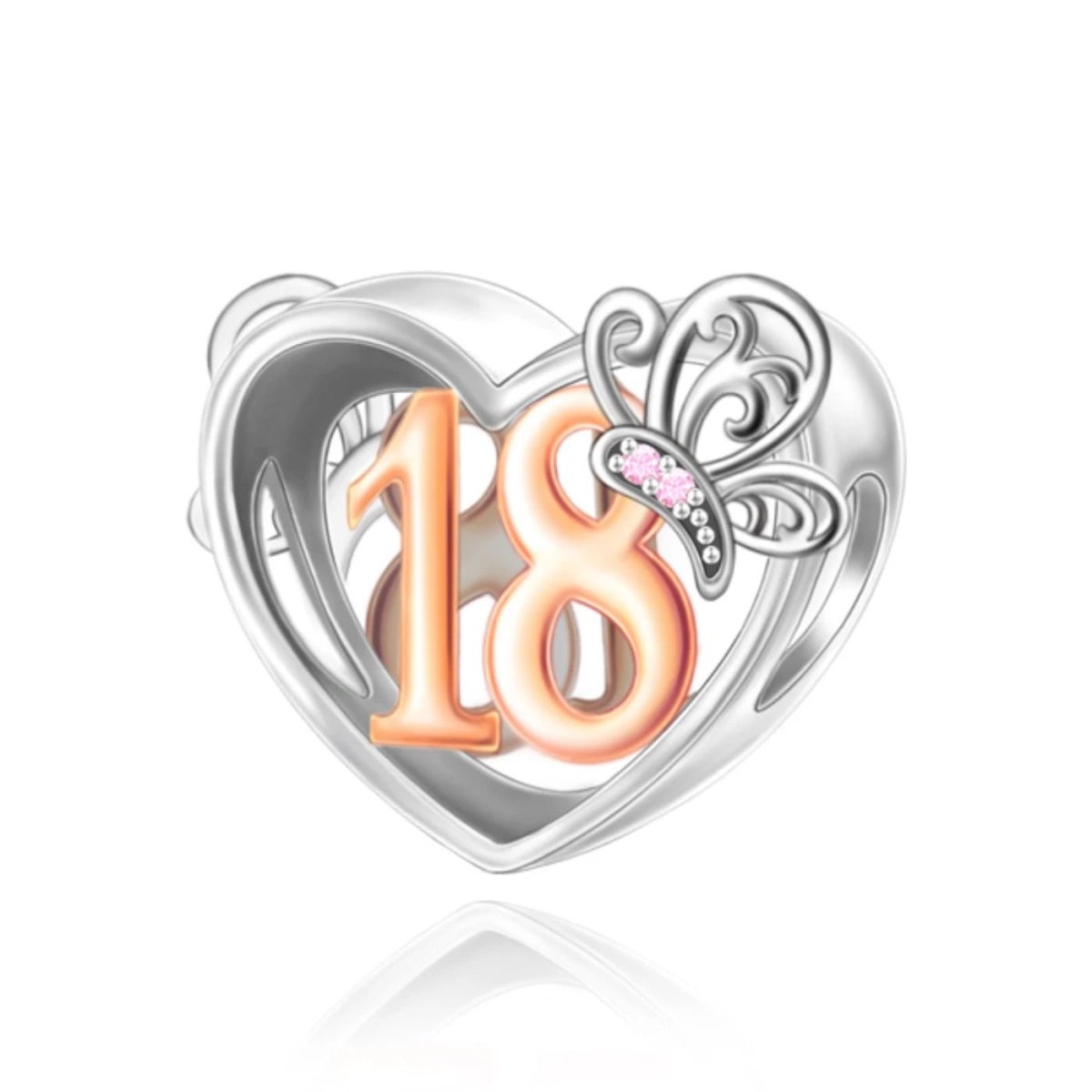 Liora Atelier 18th Birthday Butterfly Heart Charm