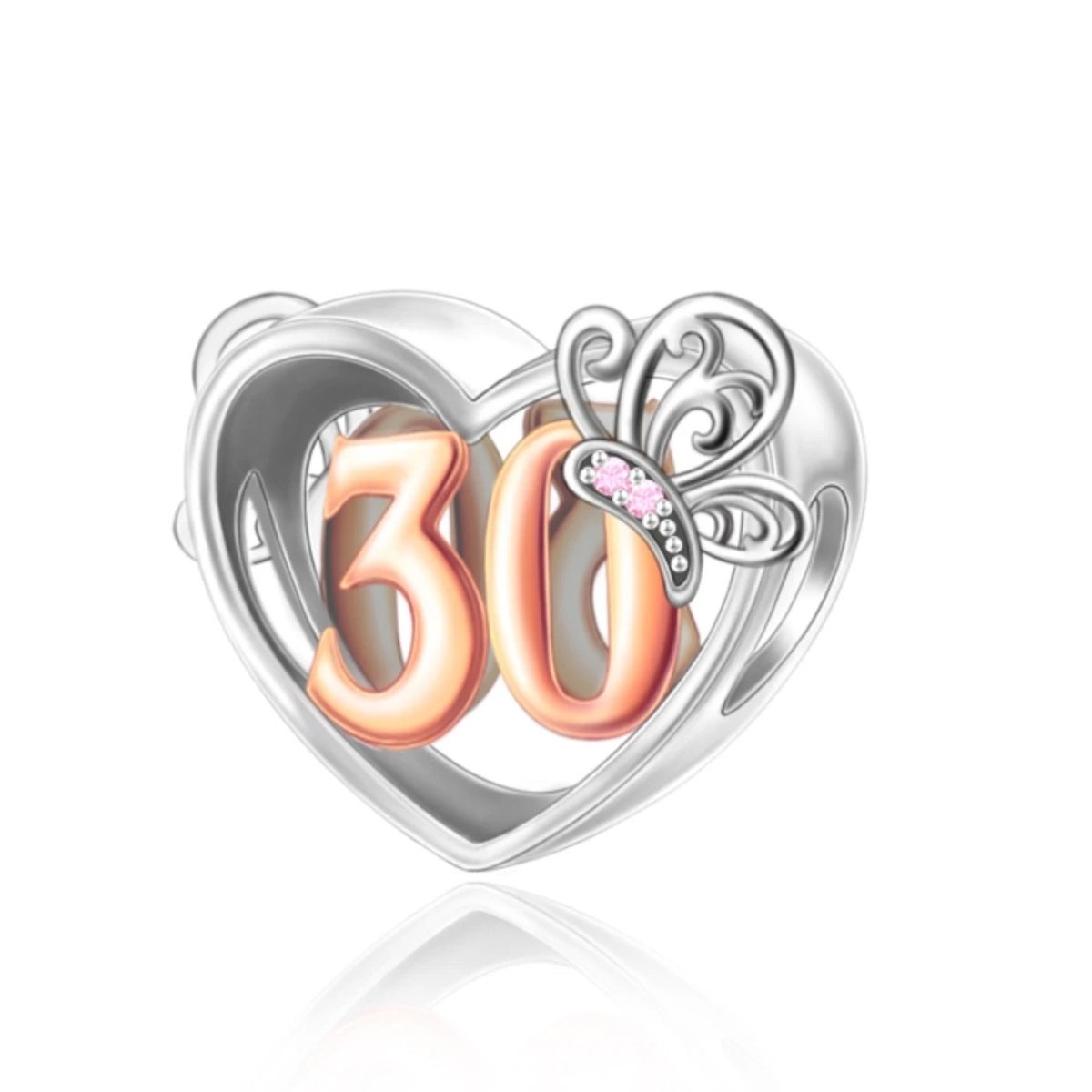 Liora Atelier 30th Birthday Butterfly Heart Charm