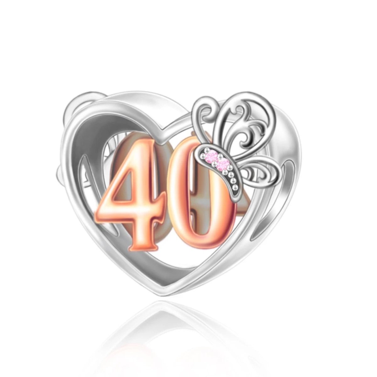 Liora Atelier 40th Birthday Butterfly Heart Charm