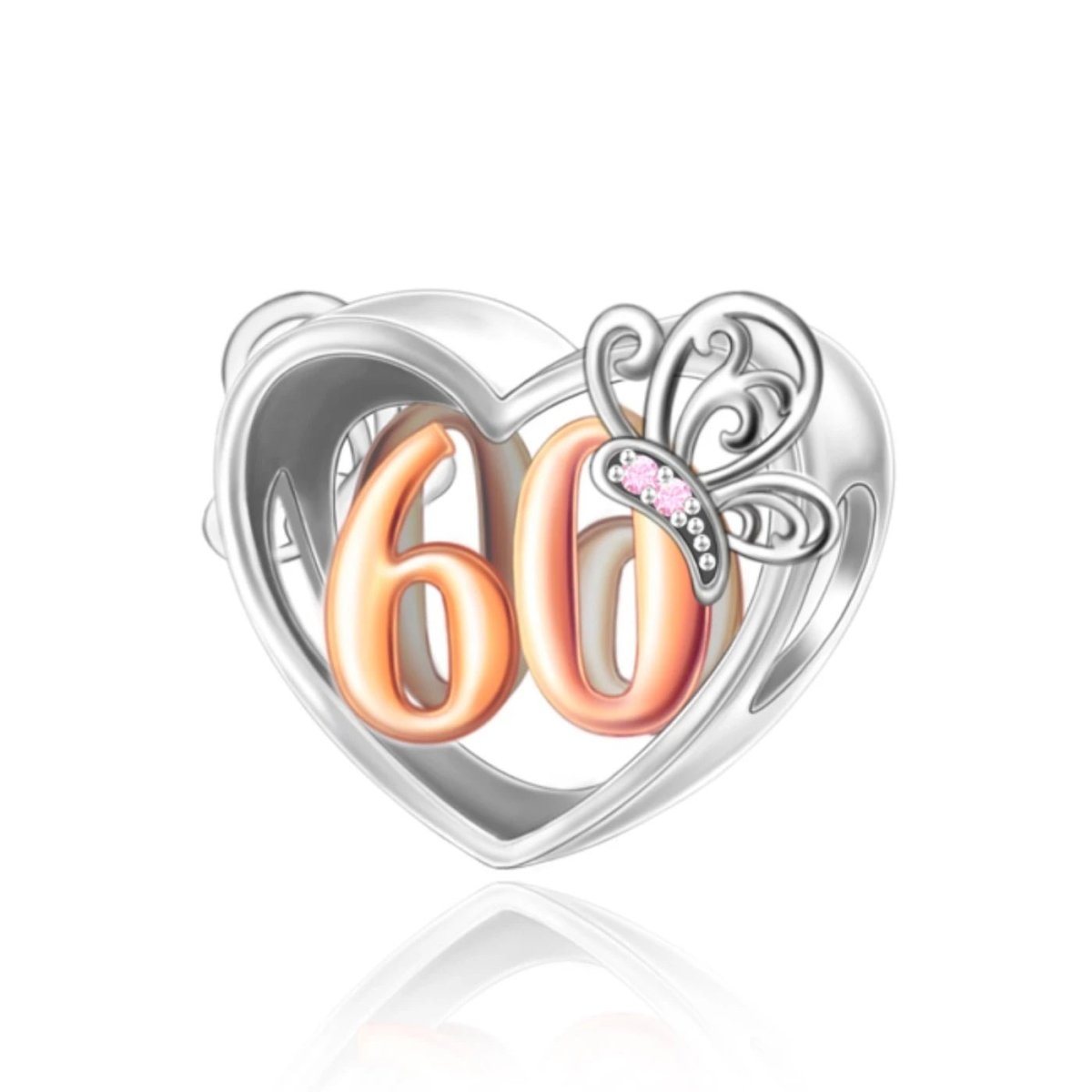 Liora Atelier 60th Birthday Butterfly Heart Charm
