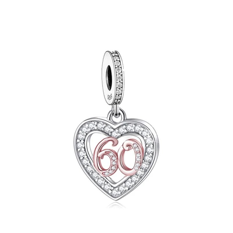 Liora Atelier 60th Birthday Rose Gold Heart Dangle Charm