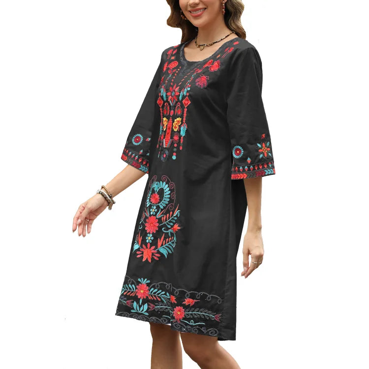 Alice | Embroidered Boho Dress