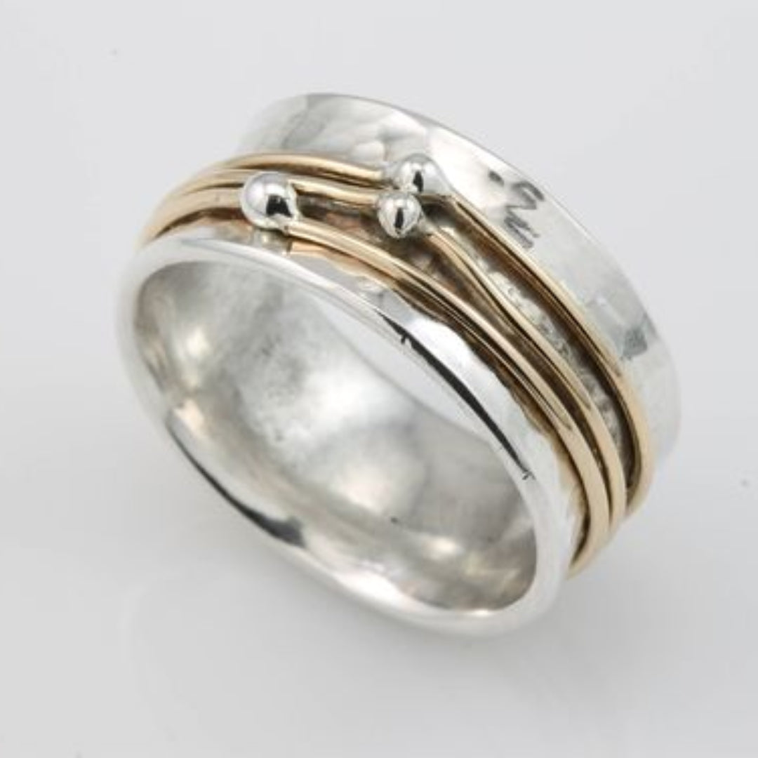 Shine - Vintage Goldschicht Silberring