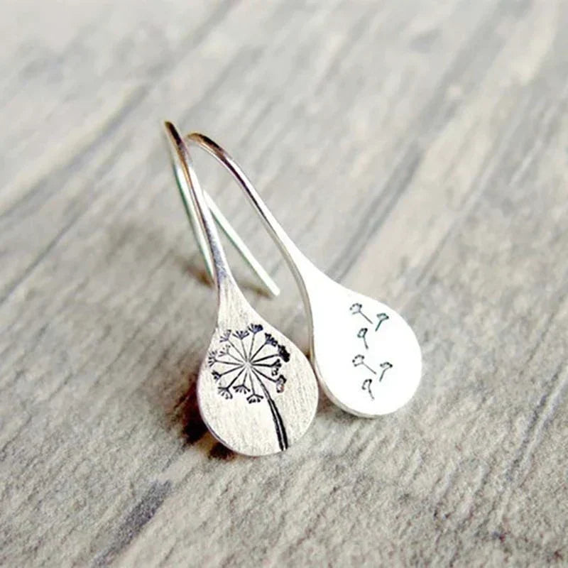 925 Sterling Silber Löwenzahn-Ohrringe