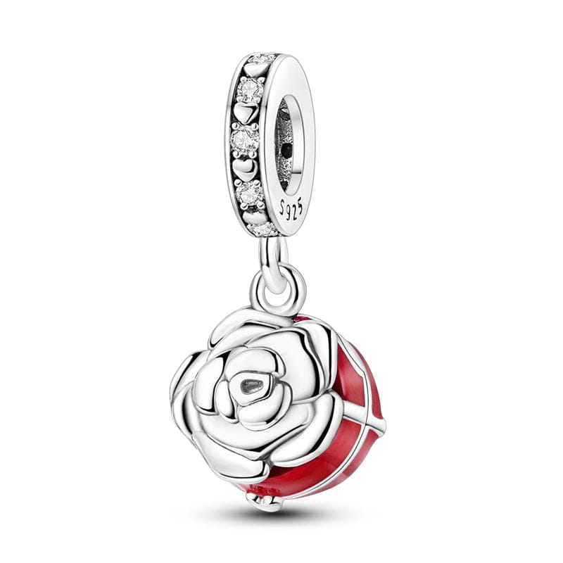 Rose in Bloom Dangle Charm
