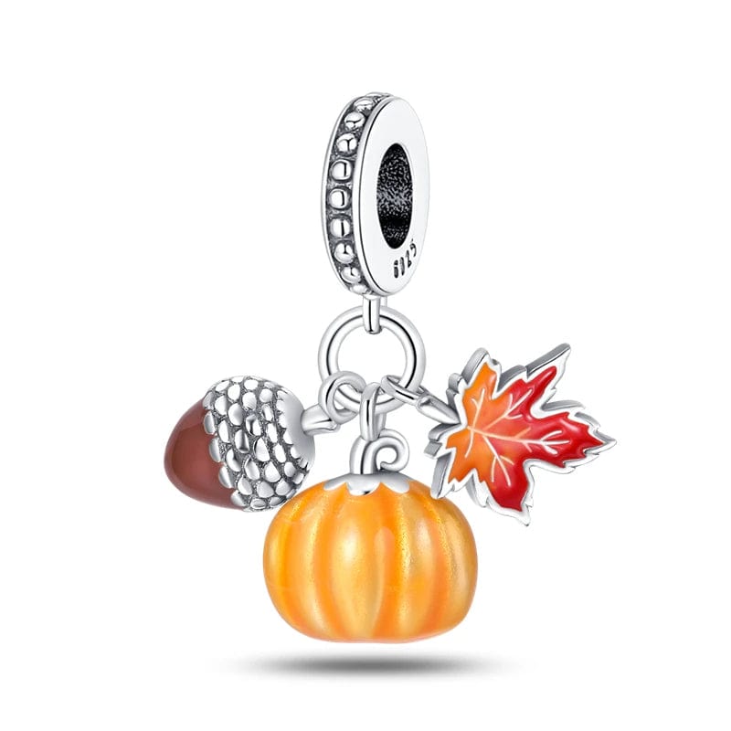 Liora Atelier Acorn, Pumpkin & Maple Leaf Triple Dangle Charm