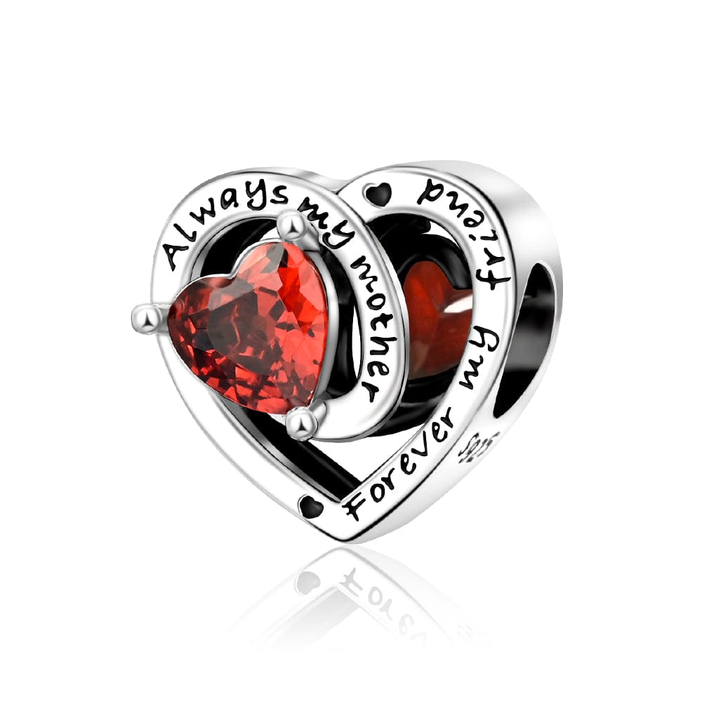 Liora Atelier Always My Mother, Forever My Friend Birthstone Heart Charm