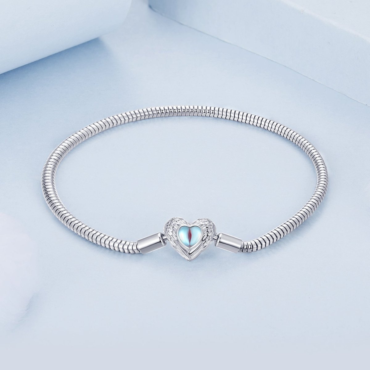 Liora Atelier Angel Wings Heart Charm Bracelet