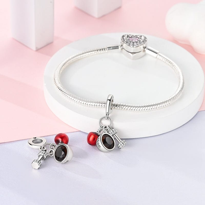 Liora Atelier Apple, Coffee, & Dumbbell Fitness Charm