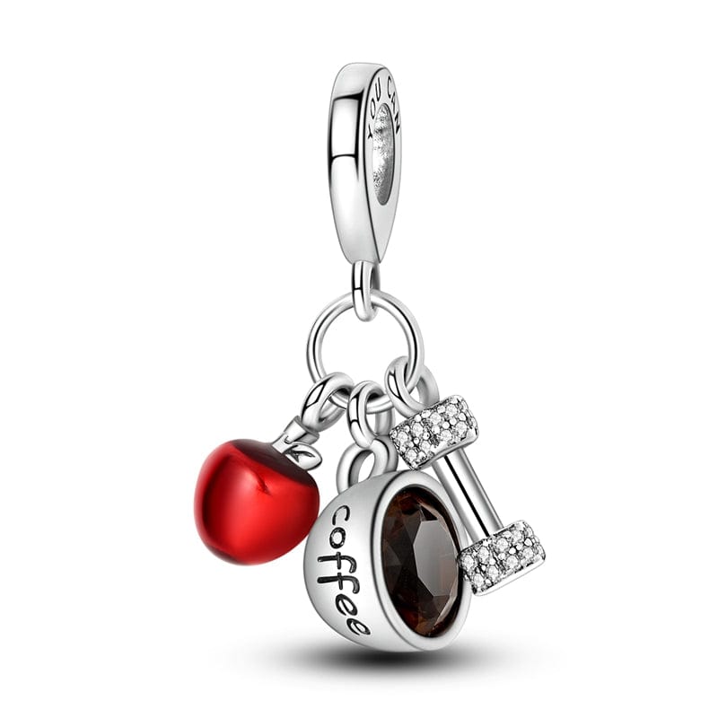 Liora Atelier Apple, Coffee, & Dumbbell Fitness Charm