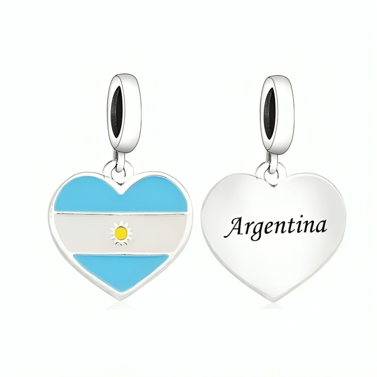 Liora Atelier Argentina Flag Heart Dangle Dangle Charm