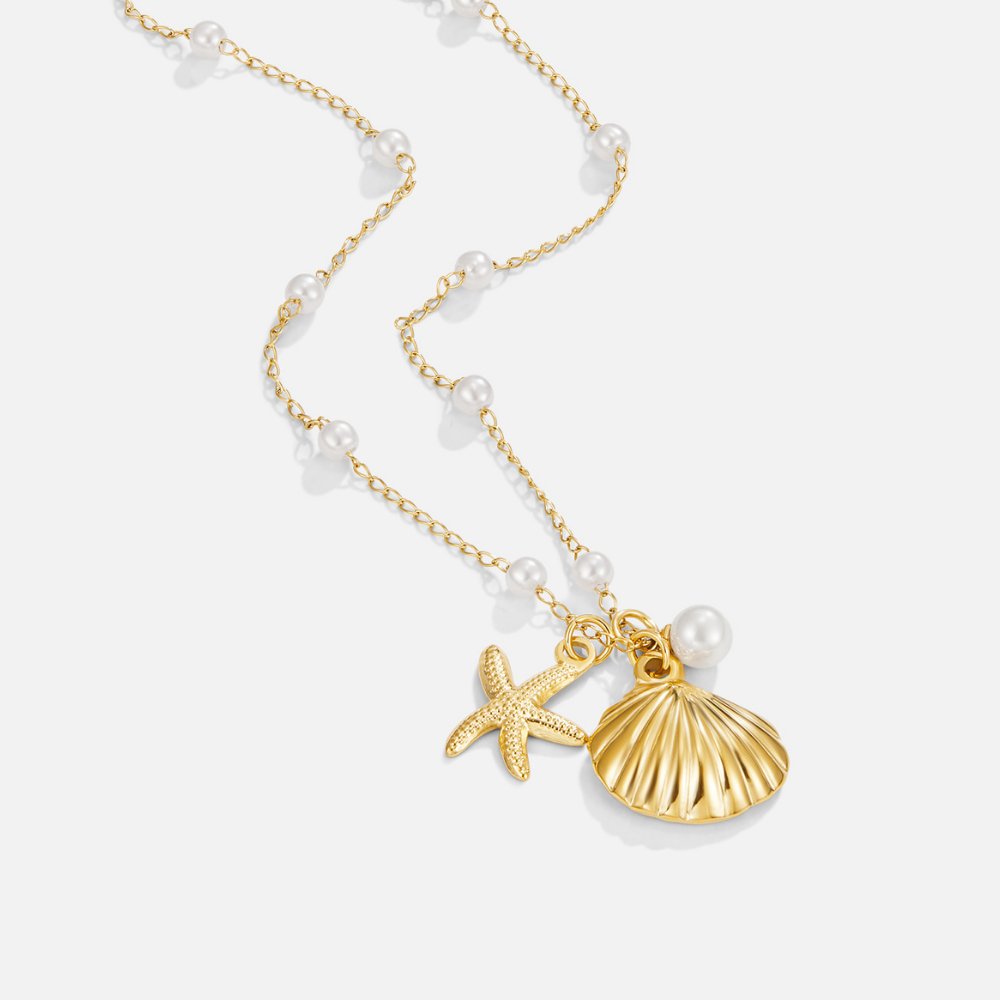 Aria Shell Charm Halskette