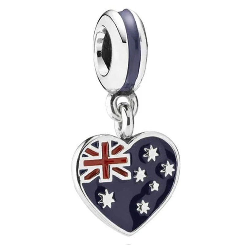 Liora Atelier Australian Heart Flag Dangle Charm