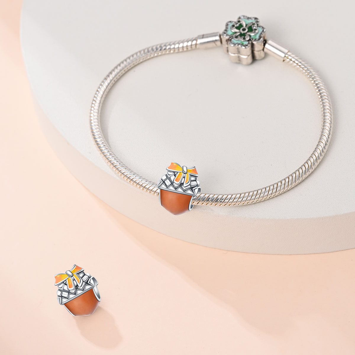 Liora Atelier Autumn Acorn Charm with Enamel Bow