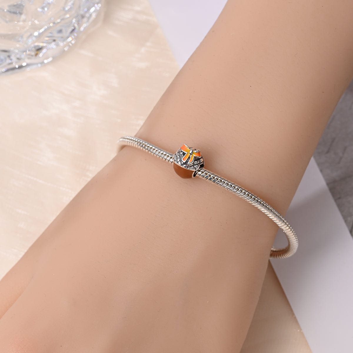 Liora Atelier Autumn Acorn Charm with Enamel Bow