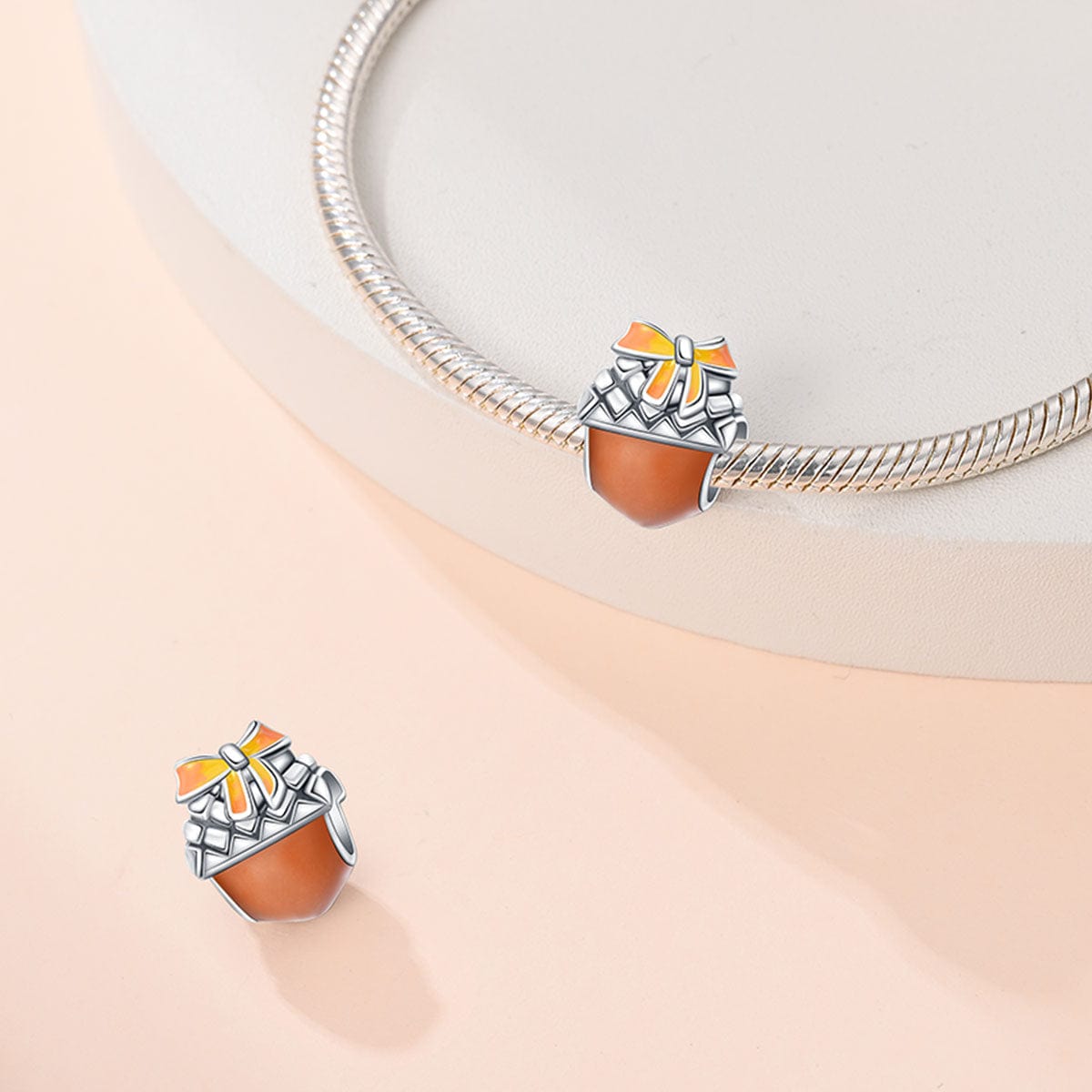 Liora Atelier Autumn Acorn Charm with Enamel Bow