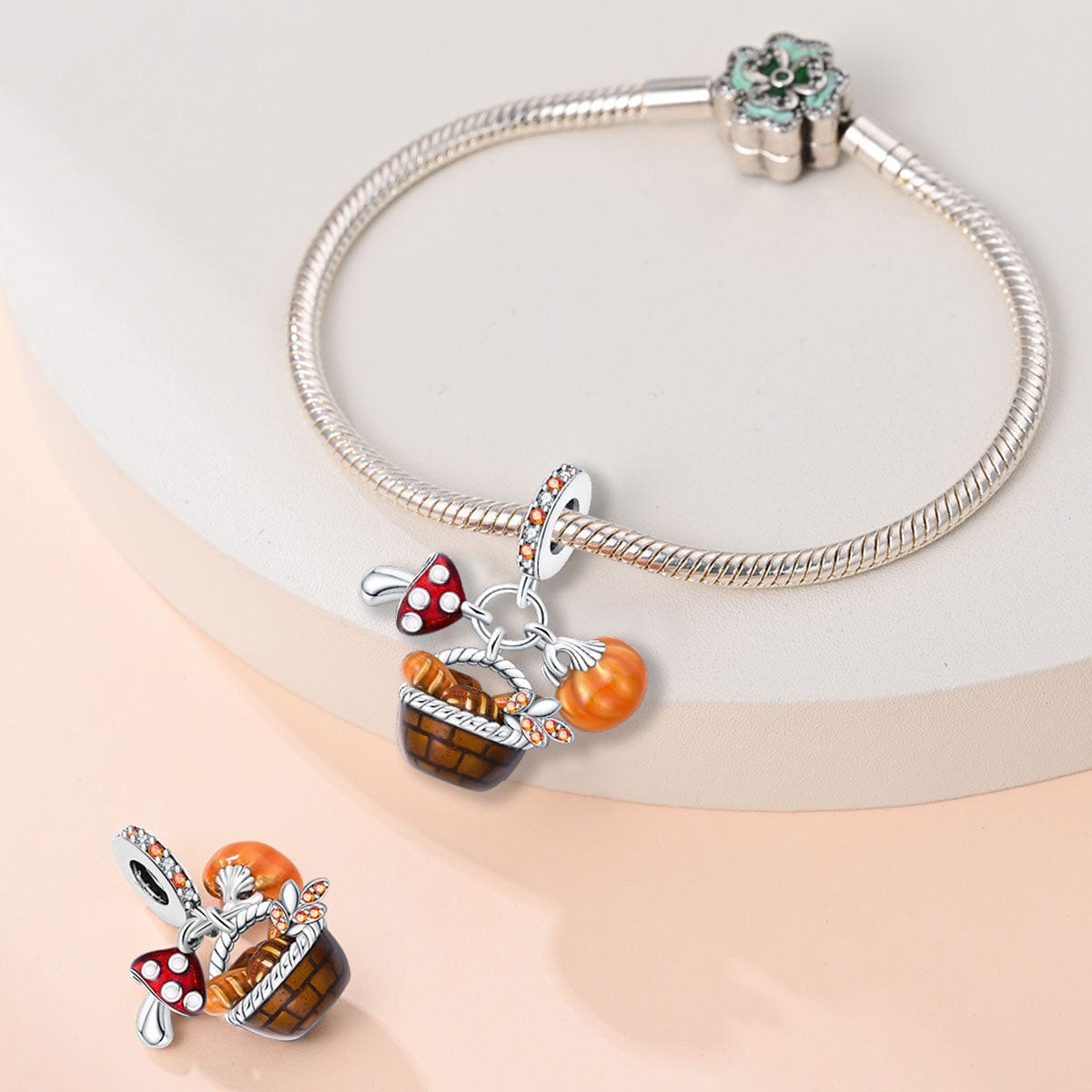 Liora Atelier Autumn Basket Mushroom, Bread & Pumpkin Charm