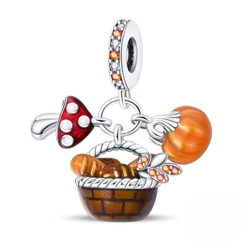 Liora Atelier Autumn Basket Mushroom, Bread & Pumpkin Charm