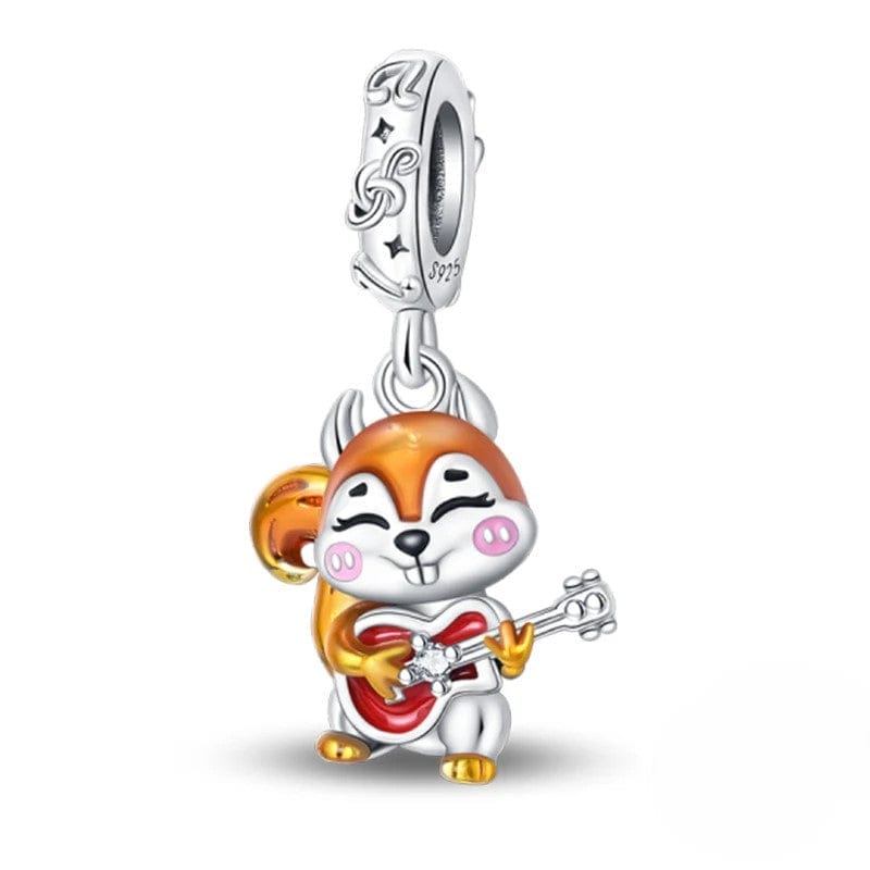 Liora Atelier Autumn Squirrel Musician Guitar Charm