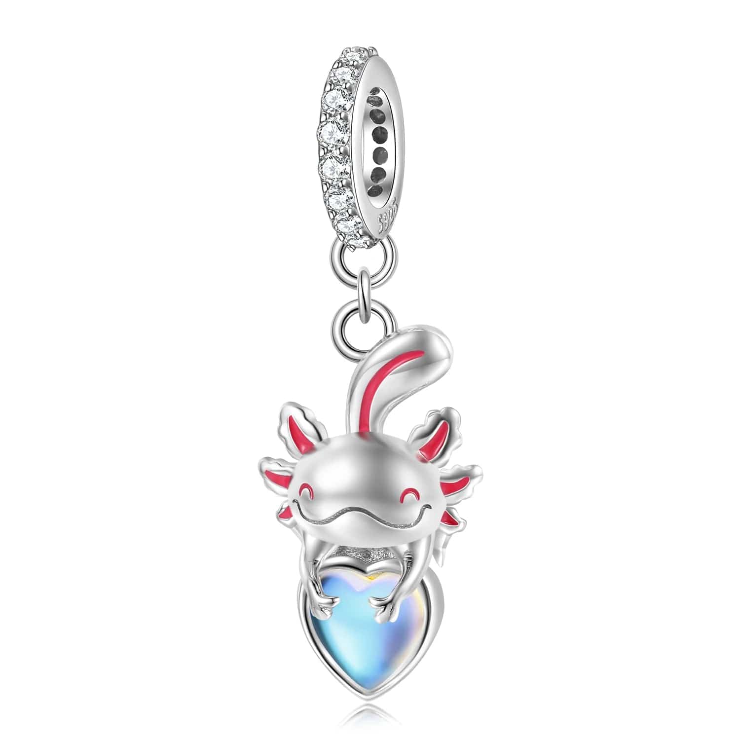 Liora Atelier Axolotl Holding a Shimmering Heart Charm