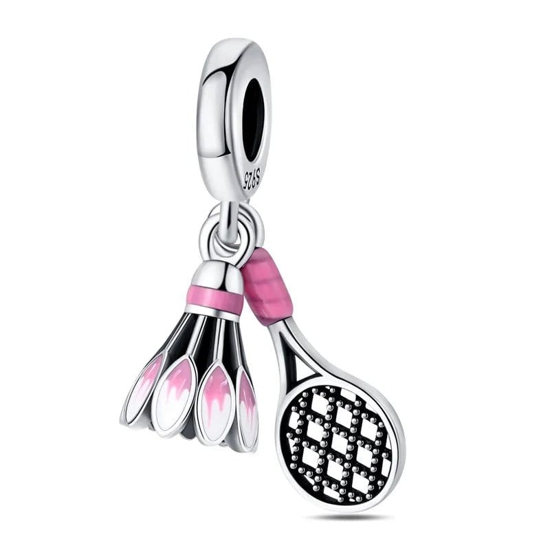 Liora Atelier Badminton Racket & Birdie Dangle Charm