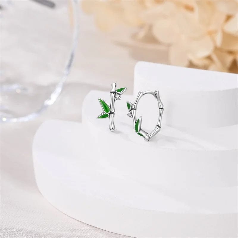 Liora Atelier Bamboo Leaf Hoop Earrings