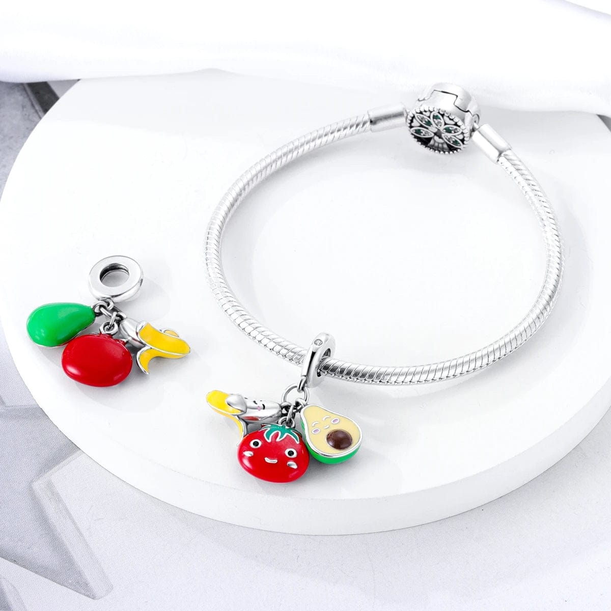 Liora Atelier Banana Strawberry and Avocado Triple Dangle Charm