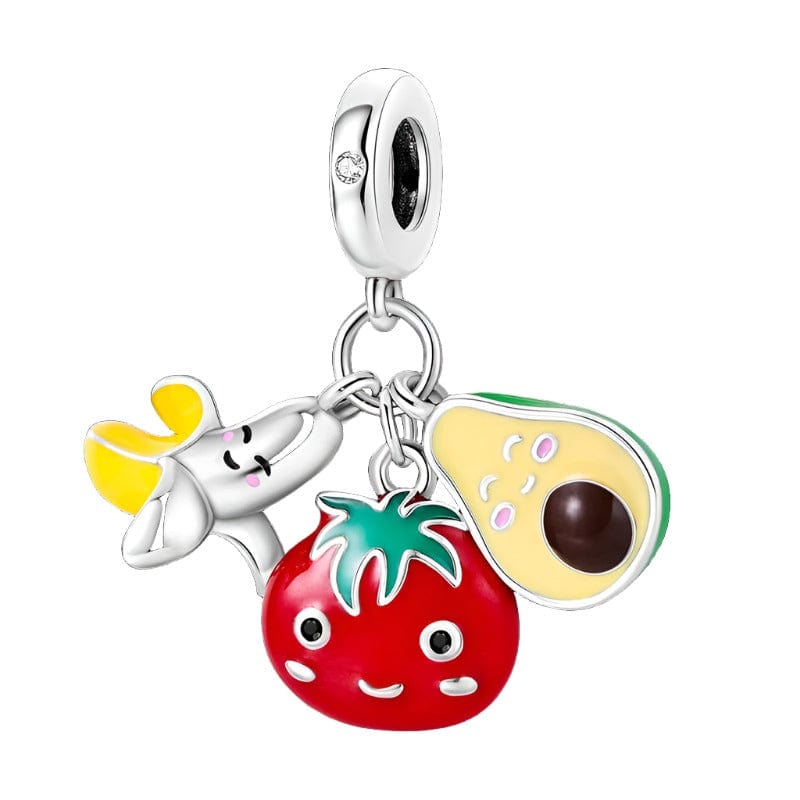 Liora Atelier Banana Strawberry and Avocado Triple Dangle Charm