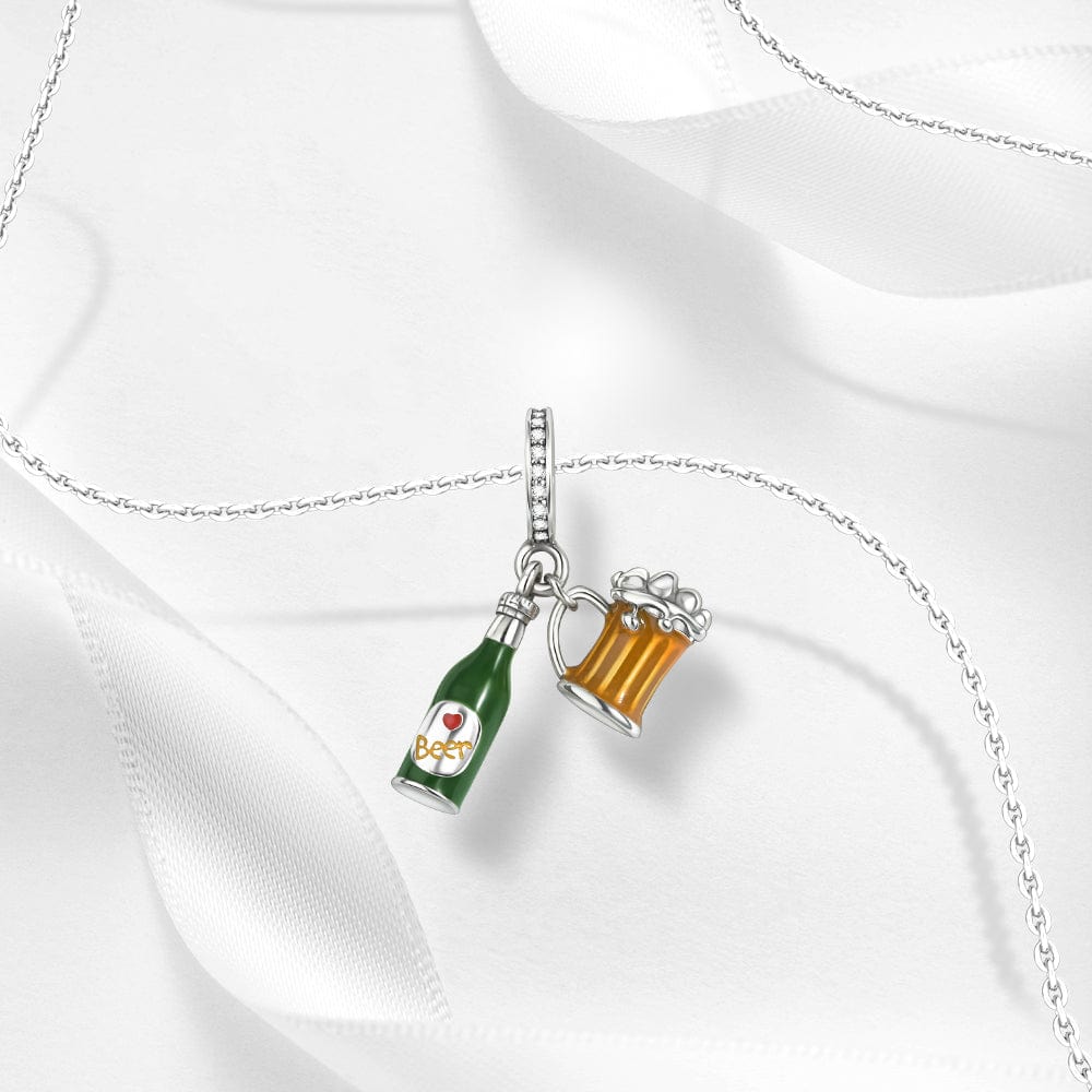 Liora Atelier Beer Bottle and Mug Charm with Crystal Accents