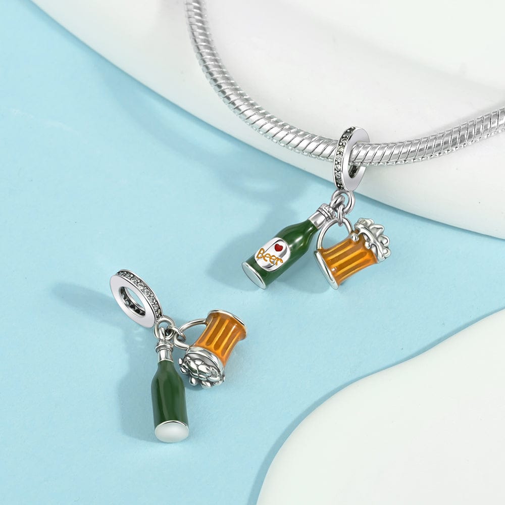 Liora Atelier Beer Bottle and Mug Charm with Crystal Accents