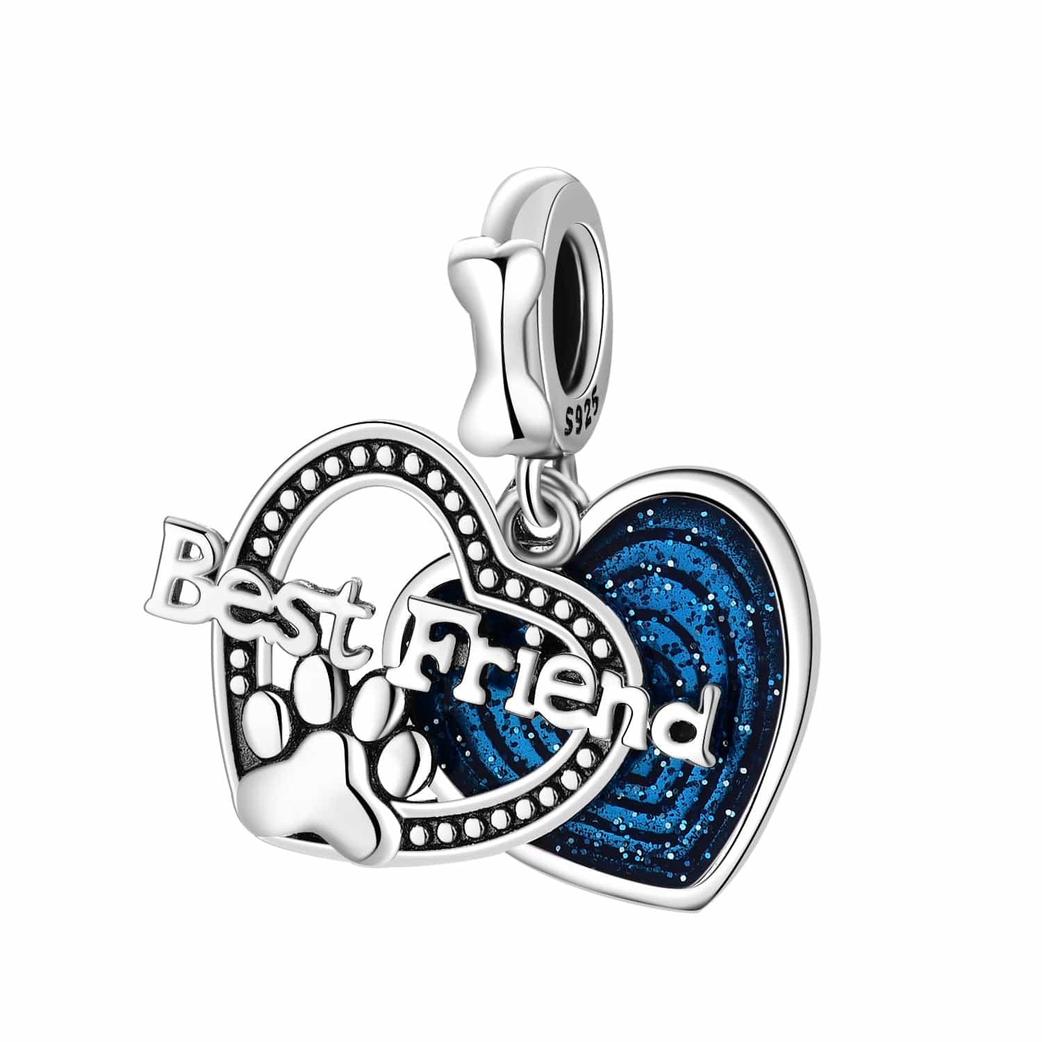 Liora Atelier Best Friend Paw Print & Heart Double Dangle Charm