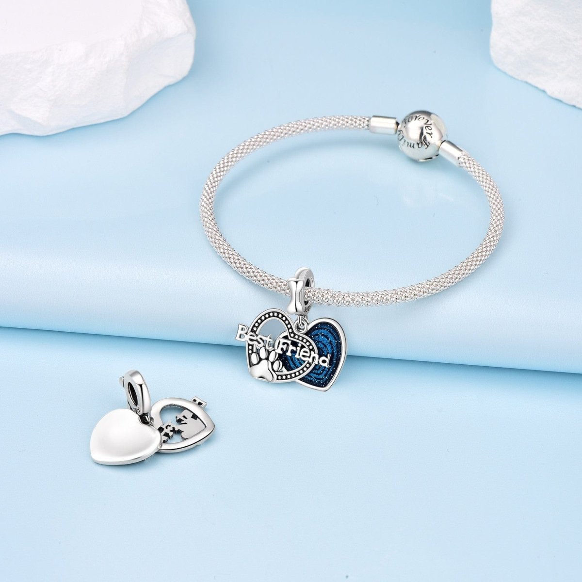 Liora Atelier Best Friend Paw Print & Heart Double Dangle Charm